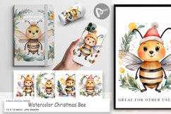 Digital Paper Watercolor Christmas Bee Product Image 1