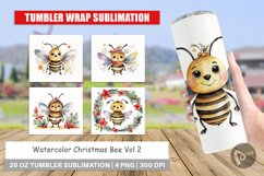 Tumbler Wrap Watercolor Christmas Bee Product Image 1