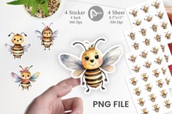Sticker Watercolor Christmas Bee Product Image 1