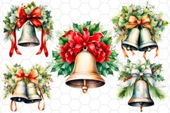 Watercolor Christmas Bell Sublimation Cliparts