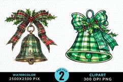 Watercolor Christmas Bells Image Clipart Product Image 1