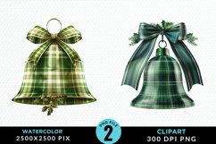 Watercolor Christmas Bells Fun Clipart Product Image 1