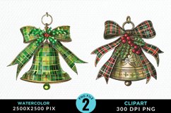 Watercolor Christmas Bells Image Clipart Product Image 1