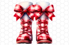 Watercolor Christmas Boots Clipart