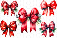 Watercolor Christmas Bow Clipart
