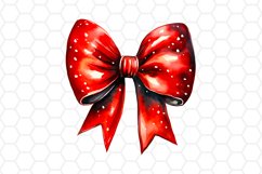 Watercolor Christmas Bow Clipart