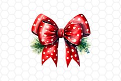 Watercolor Christmas Bow Clipart