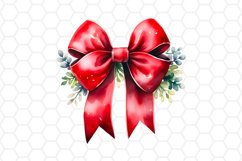 Watercolor Christmas Bow Clipart
