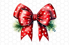 Watercolor Christmas Bow Clipart Sublimation