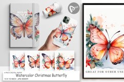 Digital Paper Watercolor Christmas Butterfly Product Image 1