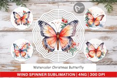 Wind Spinner Watercolor Christmas Butterfly Product Image 1