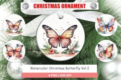 Christmas Ornaments Watercolor Christmas Butterfly Product Image 1