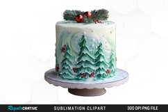 Watercolor Christmas Cake Clipart Product Image 1