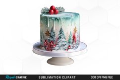 Watercolor Christmas Cake Graphic Clipart Product Image 1