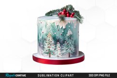 Watercolor Christmas Cake Clipart Product Image 1