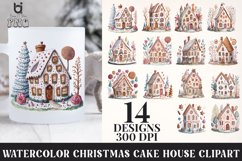 Christmas cake house Clipart, Mug Sublimation Design, Product Image 1