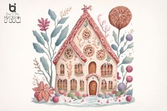 Christmas cake house Clipart, Mug Sublimation Design, Product Image 10