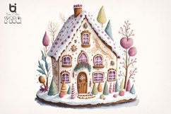 Christmas cake house Clipart, Mug Sublimation Design, Product Image 12