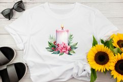 Watercolor Christmas Candle Clipart Product Image 3