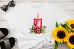 Watercolor Christmas Candle Clipart Product Image 2