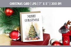 Merry Christmas Card Printable| Christmas Tree PNG Product Image 1