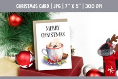 Merry Christmas Card Printable| hot cocoa PNG Product Image 1