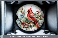 GorgeousWatercolor Christmas Car Coaster design.
