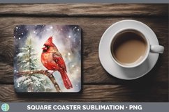 GorgeousWatercolor Christmas Square Coaster design.