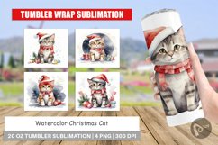 Tumbler Wrap Watercolor Christmas Cat Product Image 1