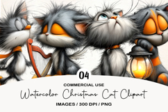 Whimsical Cat Clipart Sublimation Product Image 1