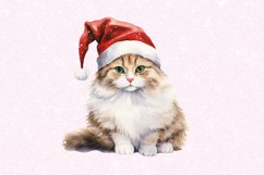 Christmas Cat Watercolor Sublimation Clipart Product Image 4
