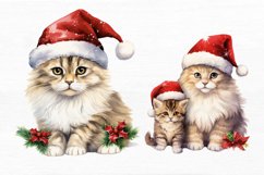 Christmas Cat Watercolor Sublimation Clipart Product Image 6