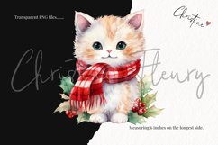 Watercolor Christmas Cats Clipart Product Image 3