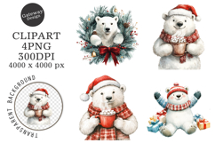 Watercolor Christmas Clipart Product Image 1