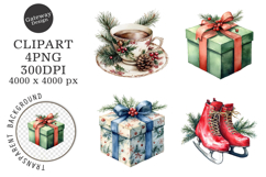 Watercolor Christmas Clipart Product Image 1