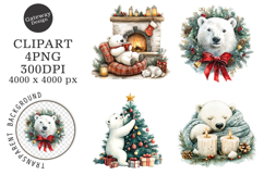 Watercolor Christmas Clipart Product Image 1