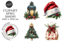 Watercolor Christmas Clipart Product Image 1