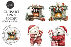 Watercolor Christmas Clipart Product Image 1