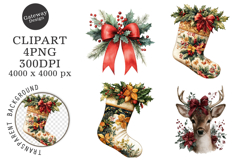 Watercolor Christmas Clipart Product Image 1