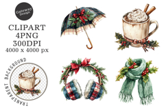 Watercolor Christmas Clipart Product Image 1