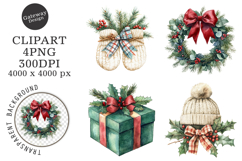 Watercolor Christmas Clipart Product Image 1