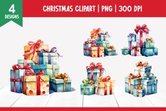 Christmas Watercolor Clipart Sublimation | Gift PNG Product Image 1