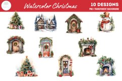 Watercolor Christmas Clipart I Christmas Sublimation PNG Product Image 2