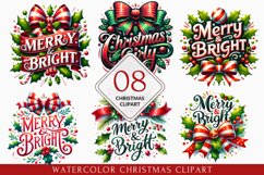 watercolor christmas clipart, christmas Bundle Product Image 1