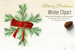 Christmas Foliage Clipart, Winter clipart, Christmas Card Product Image 1