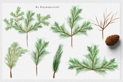 Christmas Foliage Clipart, Winter clipart, Christmas Card Product Image 2