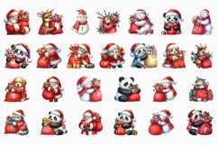Watercolor animal christmas Sublimation Clipart Product Image 2