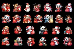 Watercolor animal christmas Sublimation Clipart Product Image 3