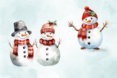 Watercolor Christmas Snowmen Bundle Product Image 2