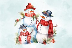 Watercolor Christmas Snowmen Bundle Product Image 3